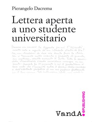 cover image of Lettera aperta a uno studente universitario